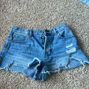 PacSun Light Blue Distressed Jean Shorts